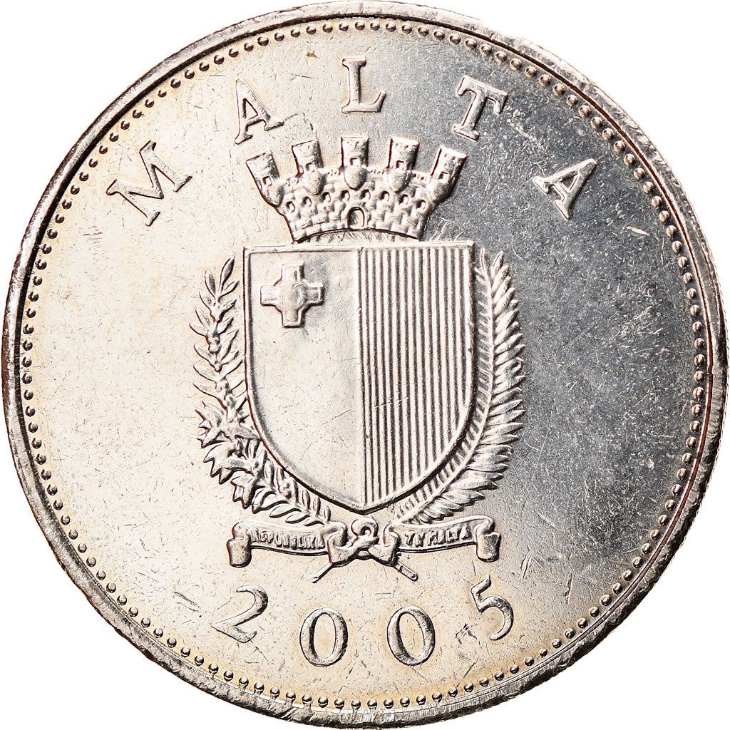 Malta Coin Maltese 25 Cents | Evergreen Rose | KM97 | 1991 - 2007