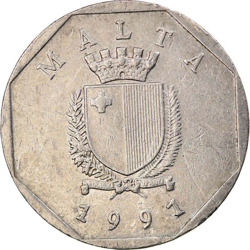 Malta Coin Maltese 50 Cents | Chiliadenus Bocconei | Plant | KM98 | 1991 - 2007