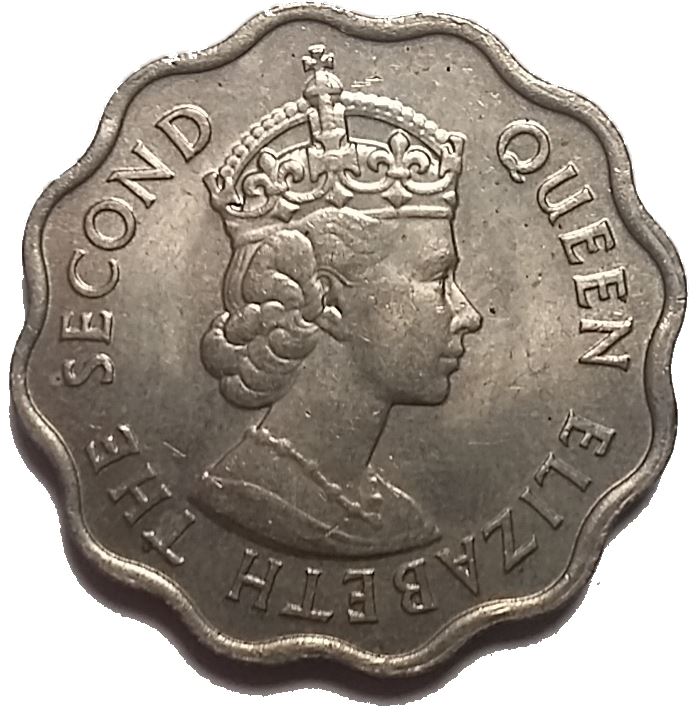 Mauritius 10 Cents Coin | Queen Elizabeth II | KM33 | 1954 - 1978