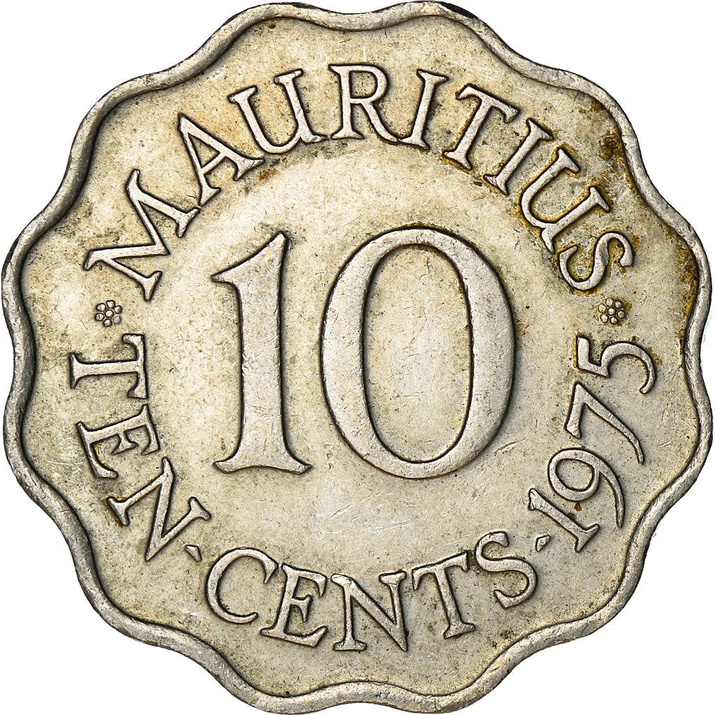 Mauritius 10 Cents Coin | Queen Elizabeth II | KM33 | 1954 - 1978