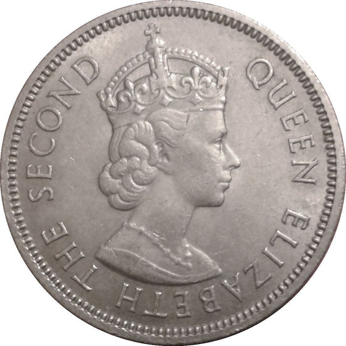 Mauritius 1/2 Rupee Coin | Queen Elizabeth II | KM37 | 1965 - 1978