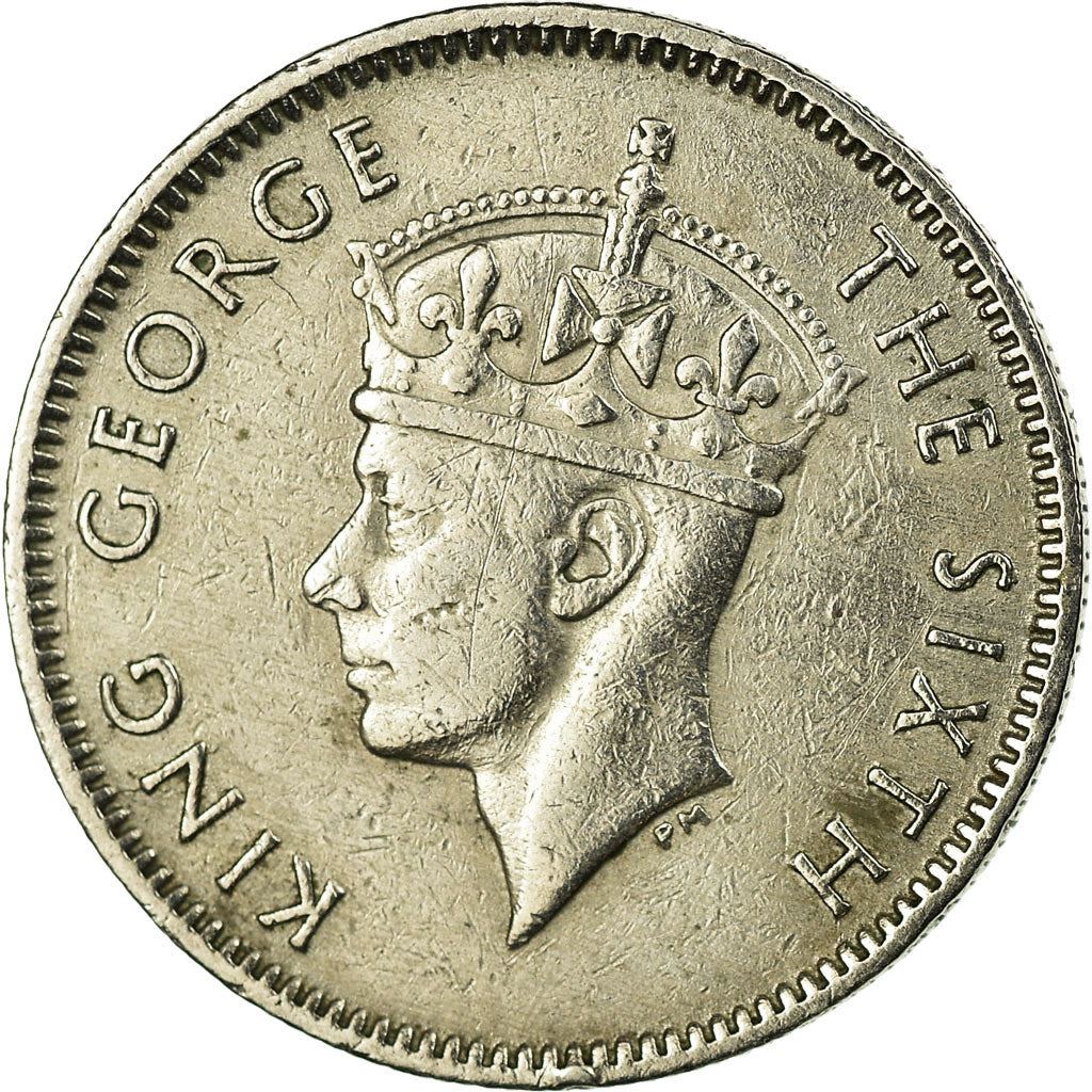 Mauritius 1/4 Rupee Coin | King George VI | Lotus | KM27 | 1950 - 1951