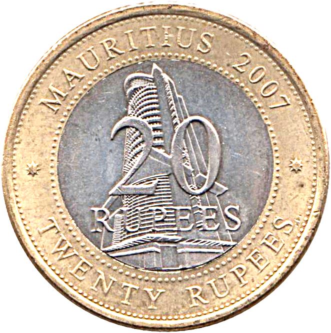 Mauritius 20 Rupees Bank of Mauritius | Seewoosagur Ramgoolam Coin | KM66 | 2007