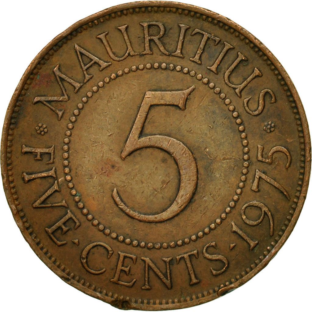 Mauritius 5 Cents Coin | Queen Elizabeth II | KM34 | 1956 - 1978