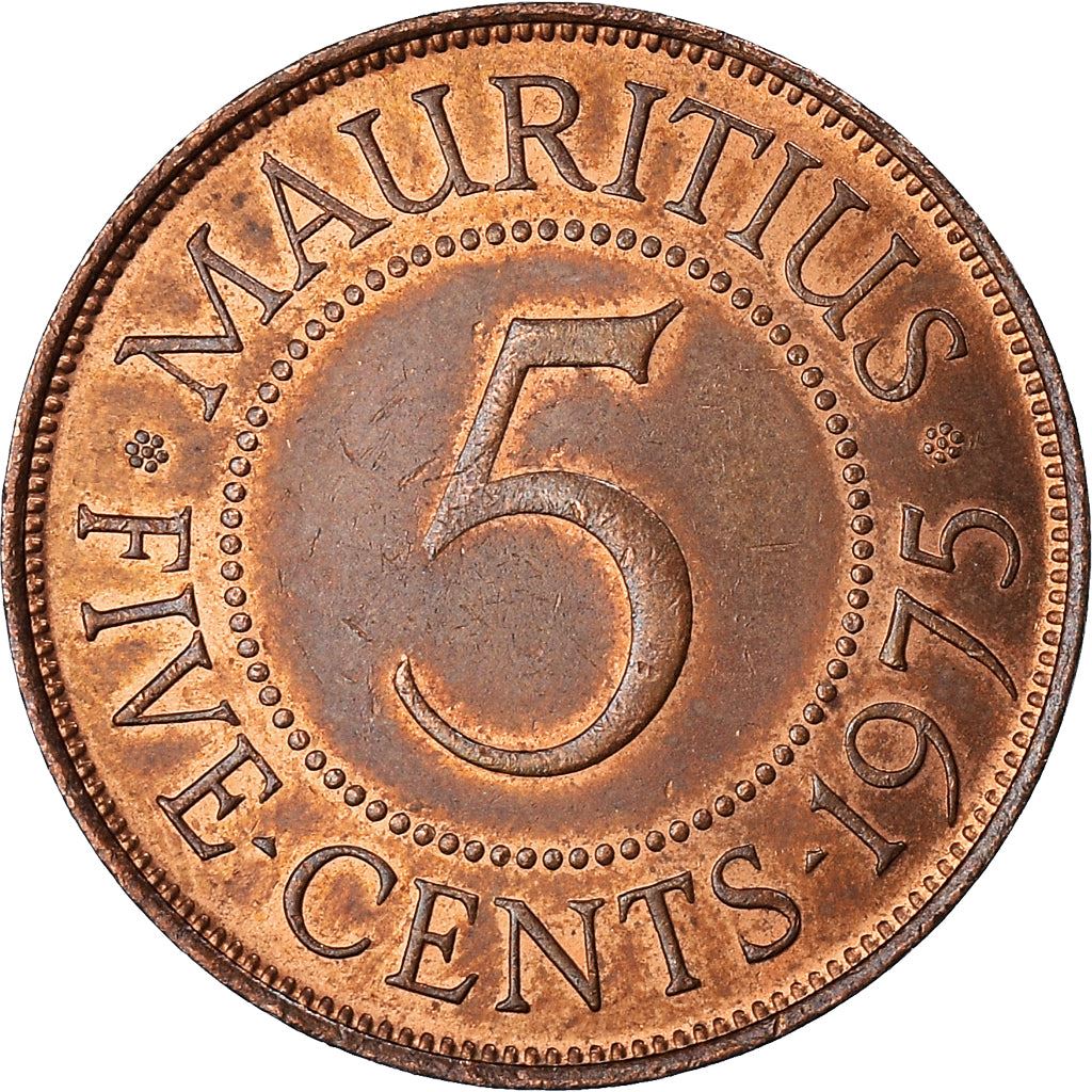 Mauritius 5 Cents Coin | Queen Elizabeth II | KM34 | 1956 - 1978