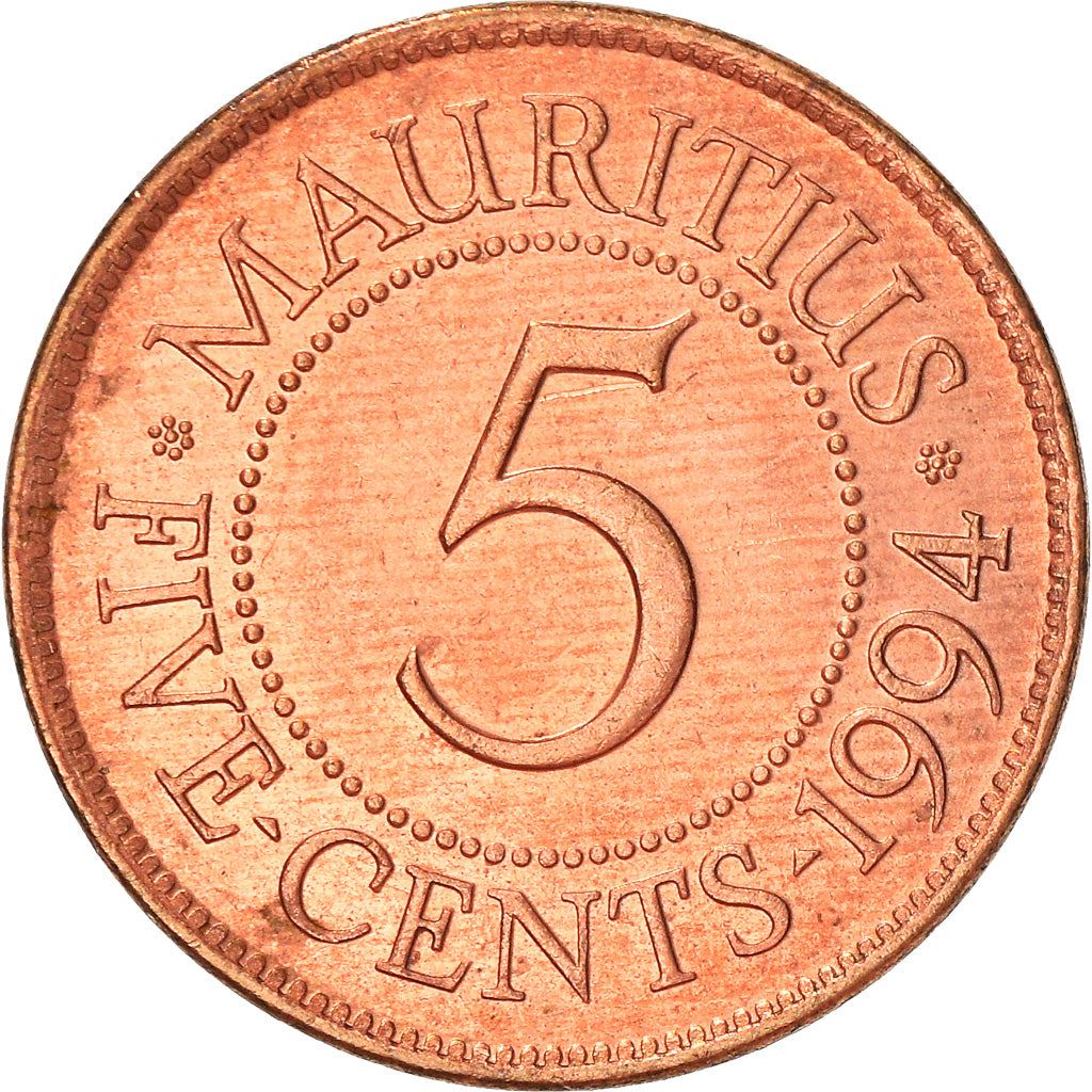 Mauritius 5 Cents - Seewoosagur Ramgoolam Coin | KM52 | 1987 - 2017