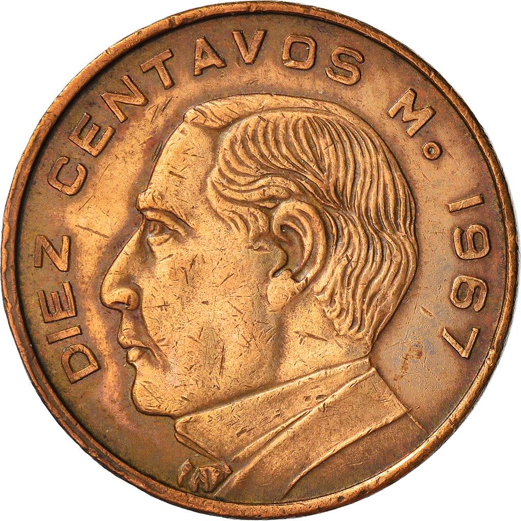 Mexico 10 Centavos | Benito Juárez | Mexican Coin | KM433 | 1955 - 1967