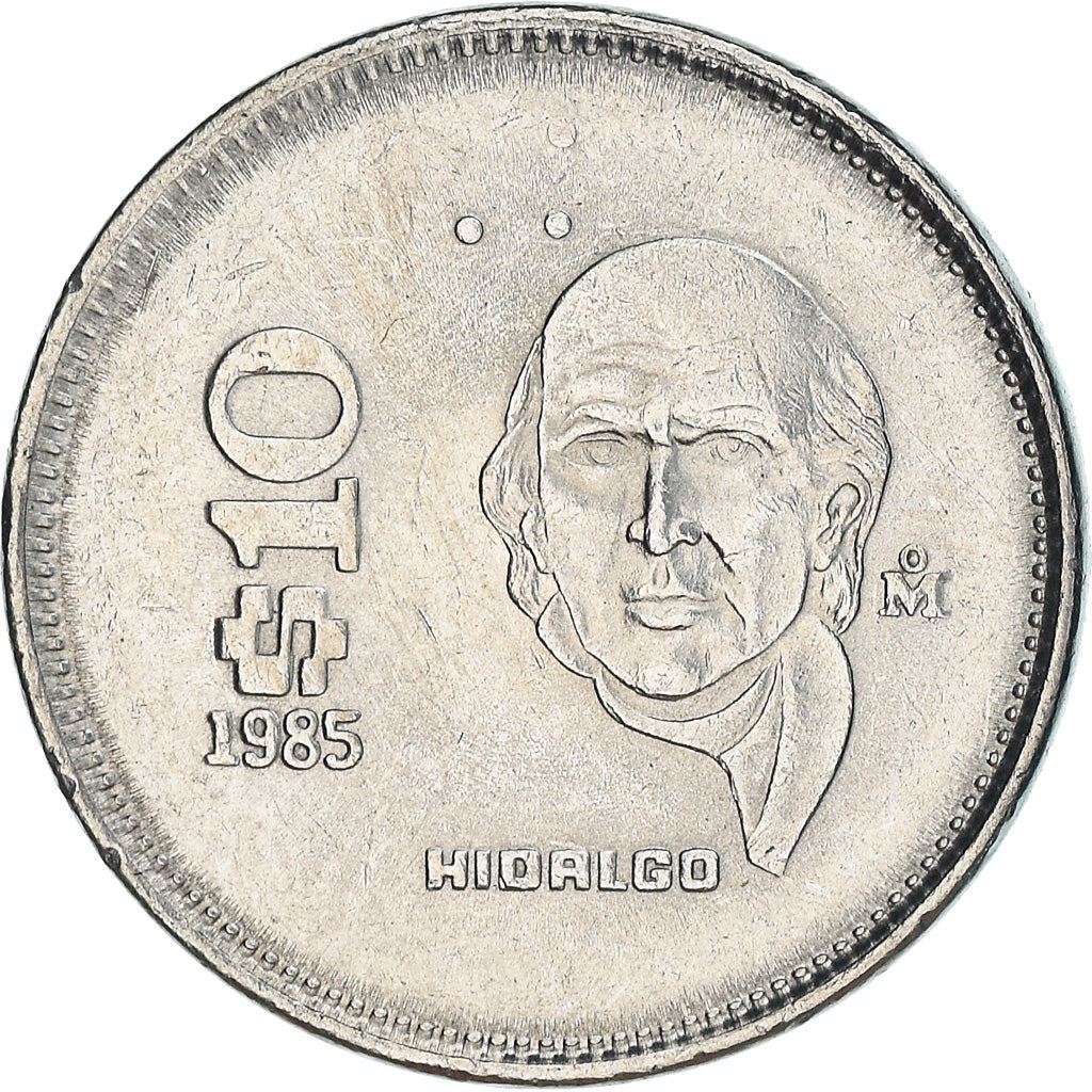 Mexico 10 Pesos | Miguel Hidalgo y Costilla | Eagle | Snake Coin | KM512 | 1985 - 1990