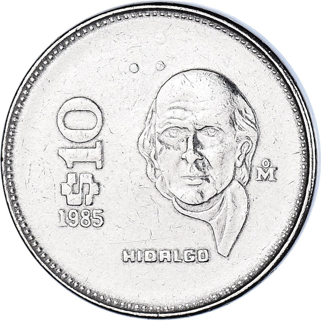 Mexico 10 Pesos | Miguel Hidalgo y Costilla | Eagle | Snake Coin | KM512 | 1985 - 1990