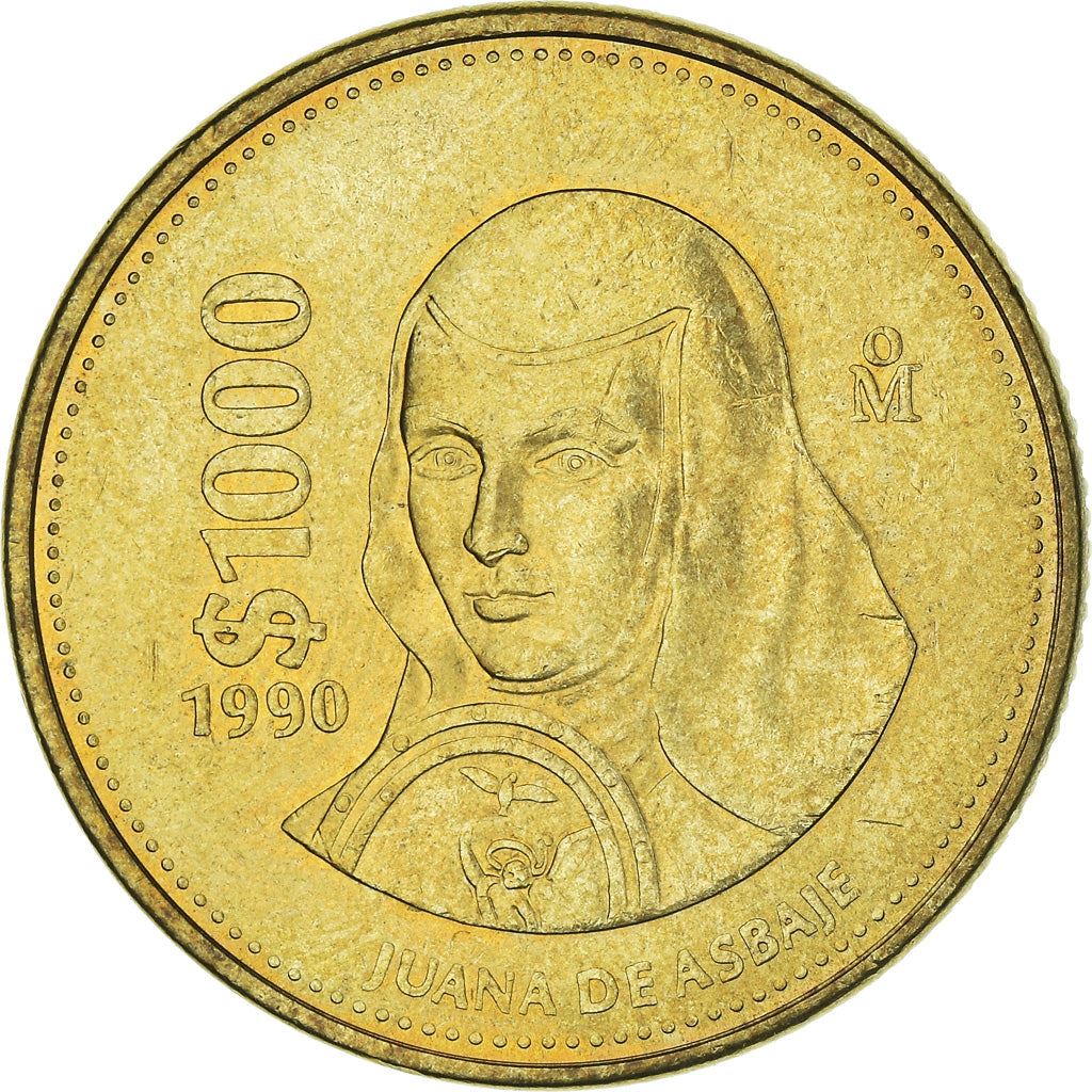 Mexico 1000 Pesos | Sor Juana Inés de la Cruz | Joan Agnes Coin | KM536 | 1988 - 1992