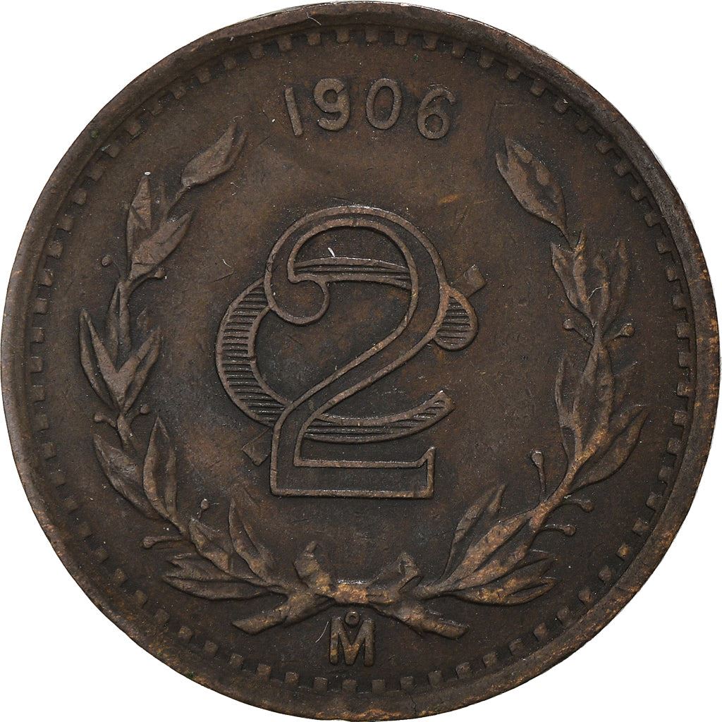 Mexico 2 Centavos | National arms | Wreth Coin | KM419 | 1905 - 1941