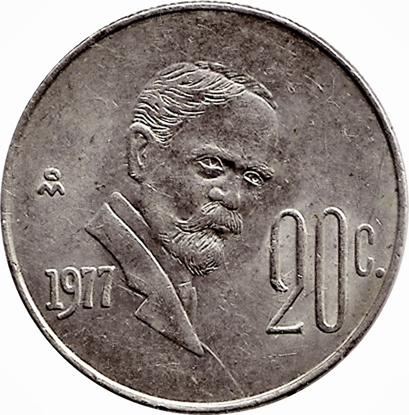 Mexico 20 Centavos | Eagle | Francisco Indalecio Madero Coin | KM442 | 1974 - 1983