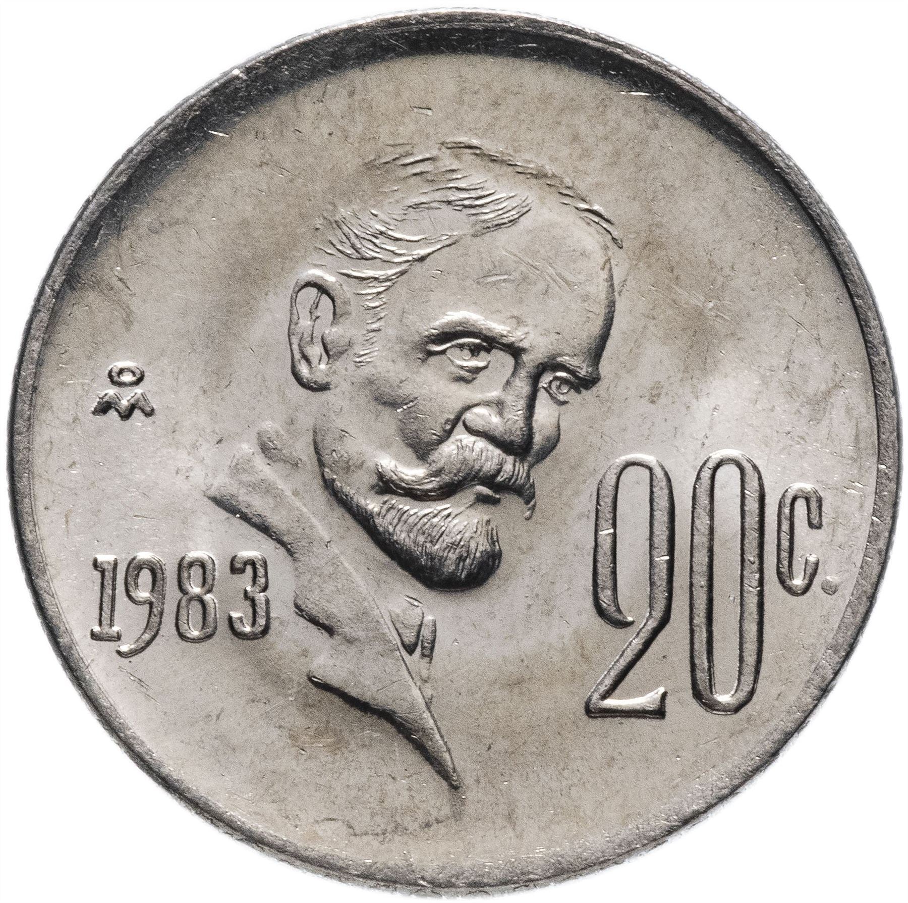 Mexico 20 Centavos | Eagle | Francisco Indalecio Madero Coin | KM442 | 1974 - 1983