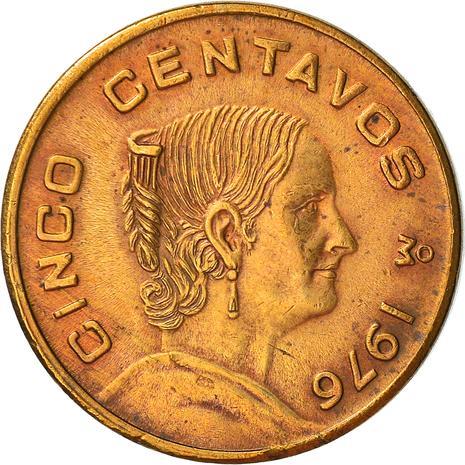 Mexico 5 Centavos | Eagle | Snake | Josefa Ortiz de Domínguez Coin | KM427 | 1970 - 1976