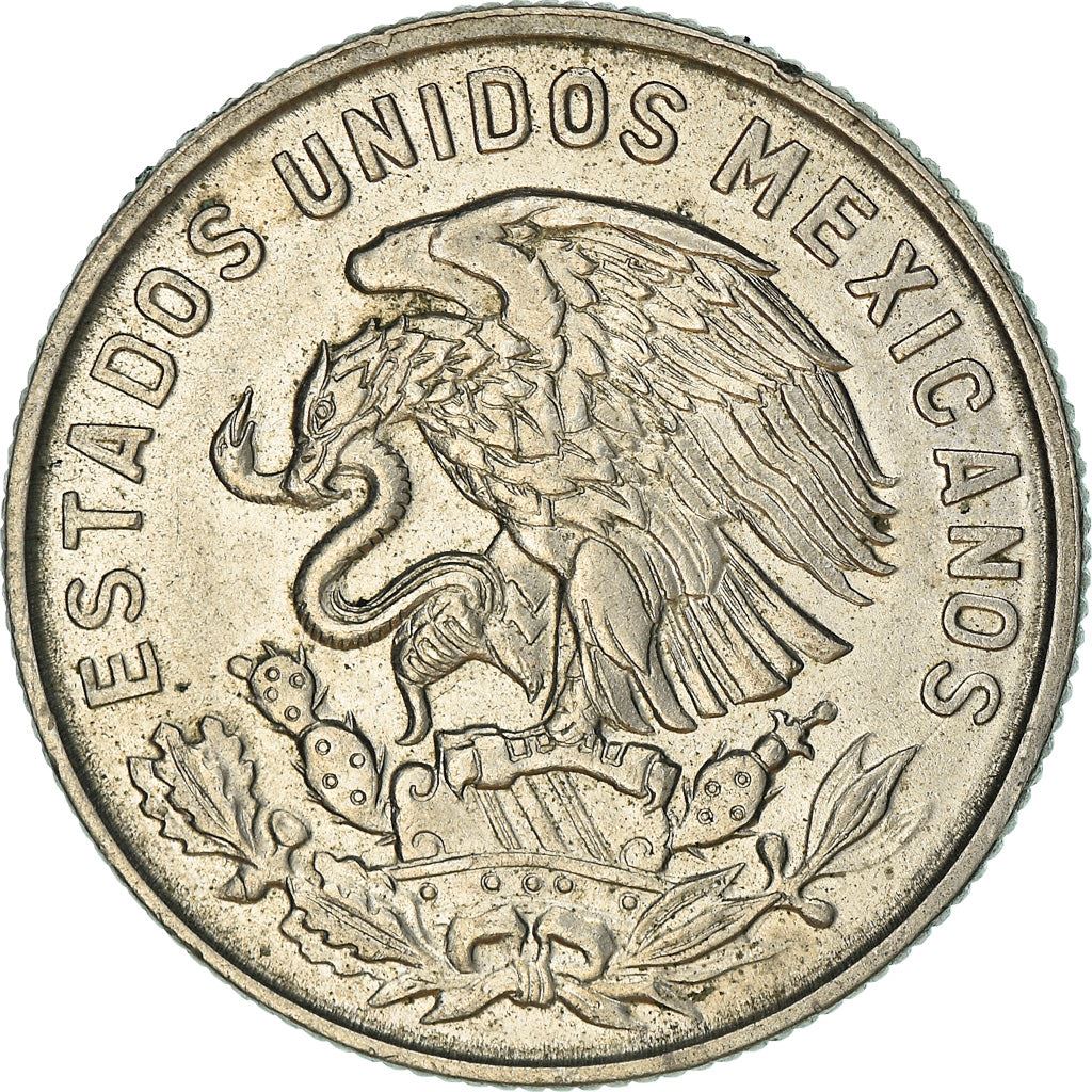 Mexico 50 Centavos Coin | King Cuauhtemoc | Feather crown | KM451 | 1964 - 1969