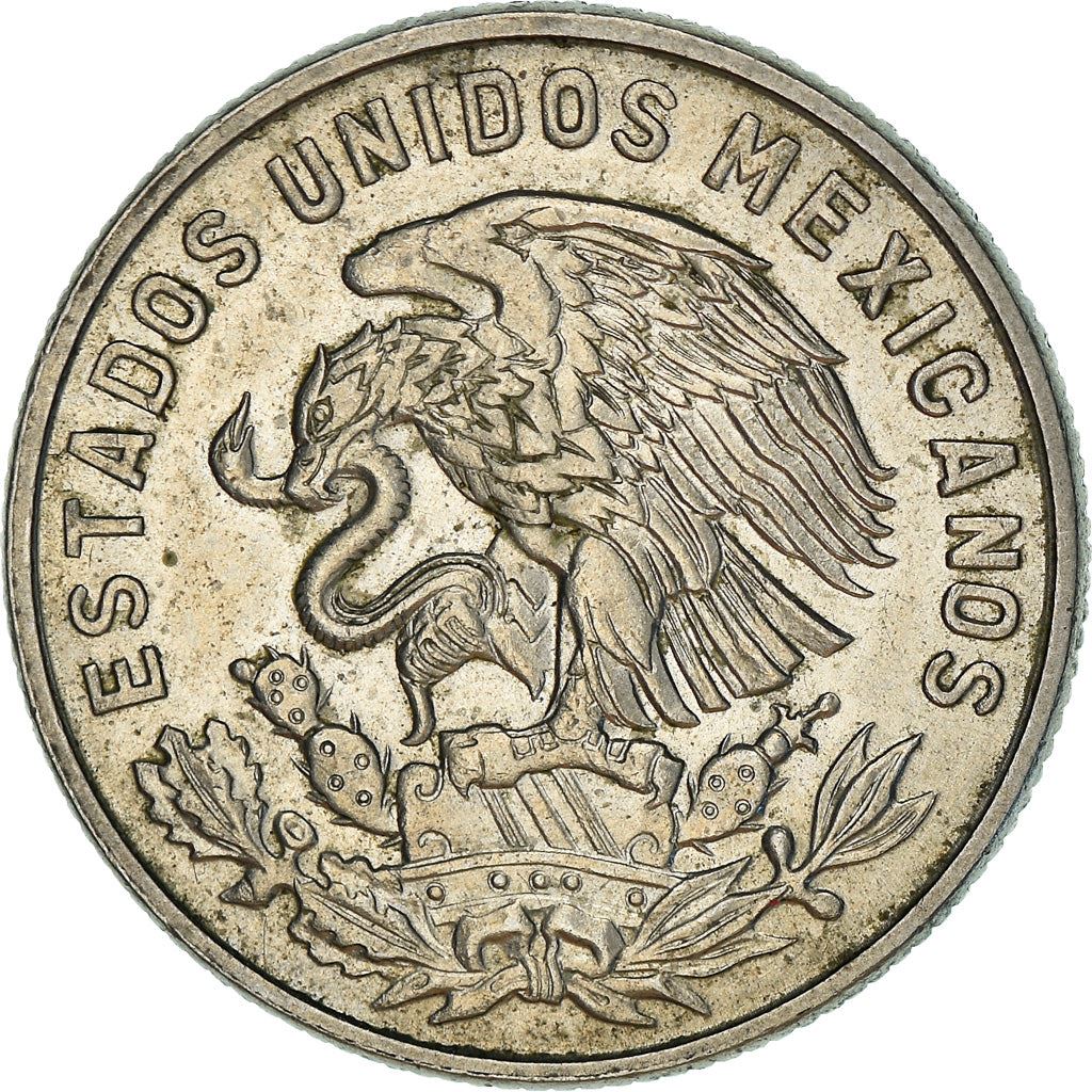 Mexico 50 Centavos Coin | King Cuauhtemoc | Feather crown | KM451 | 1964 - 1969