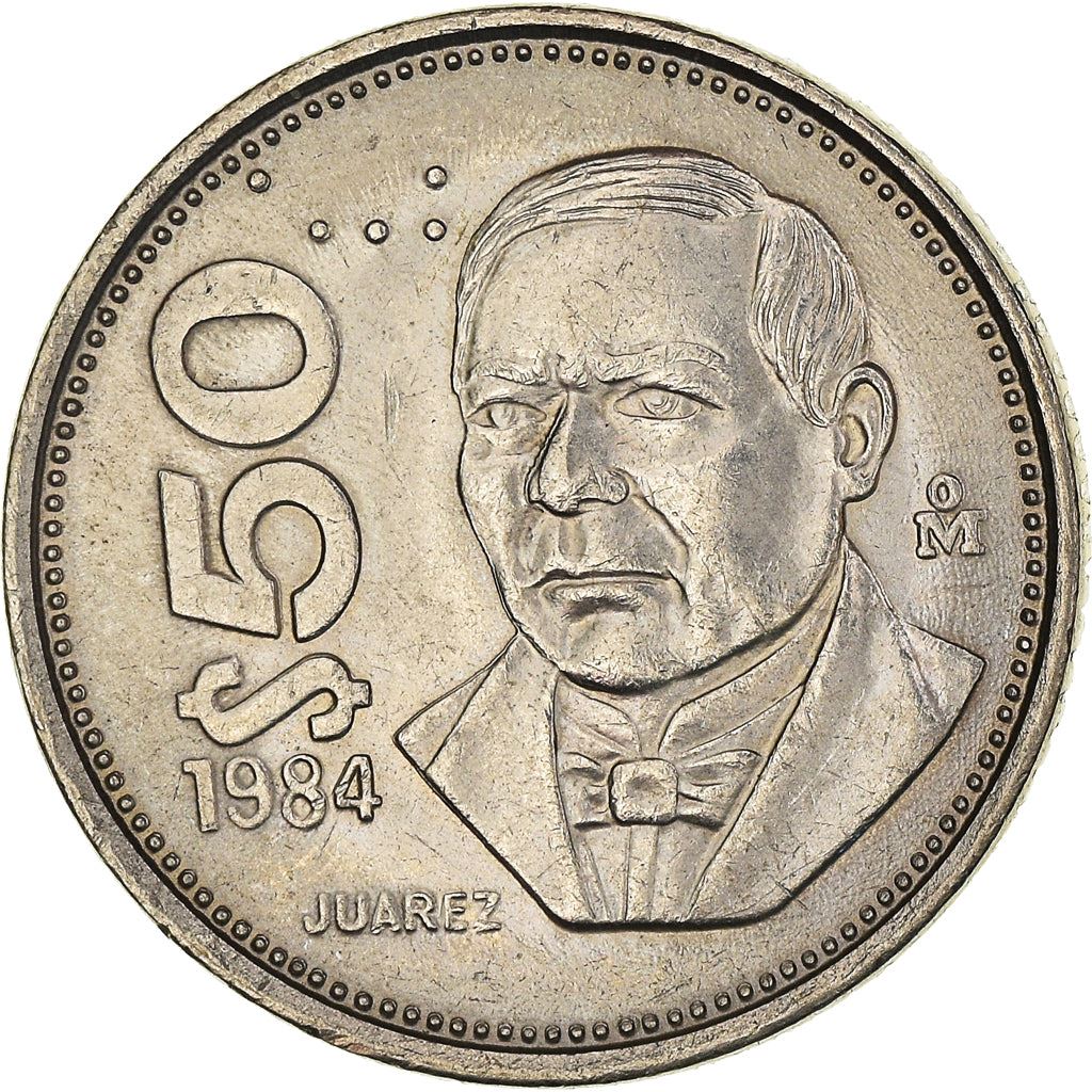 Mexico 50 Pesos | Benito Pablo Juárez García | Eagle | Shield Coin | KM495 | 1984 - 1988