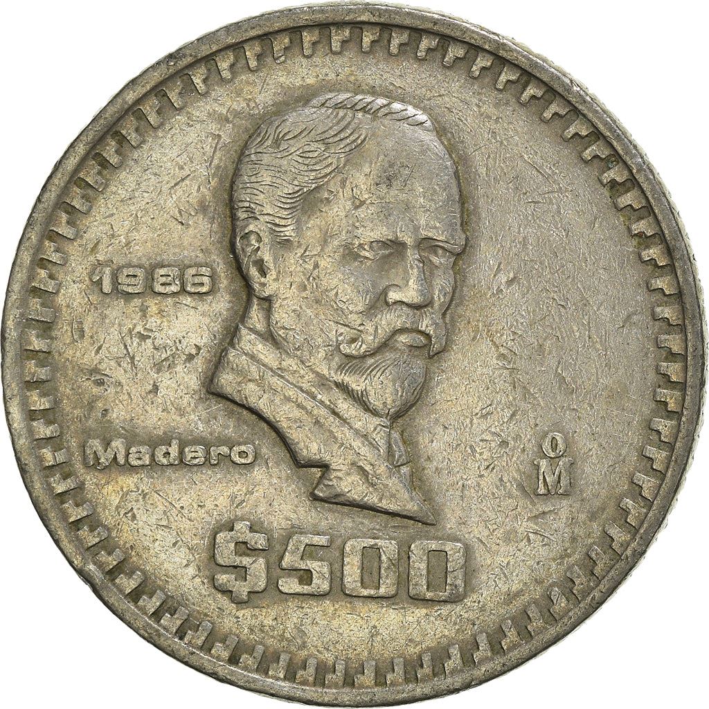 Mexico 500 Pesos | Francisco Ignacio Madero | Eagle | Snake Coin | KM529 | 1986 - 1992