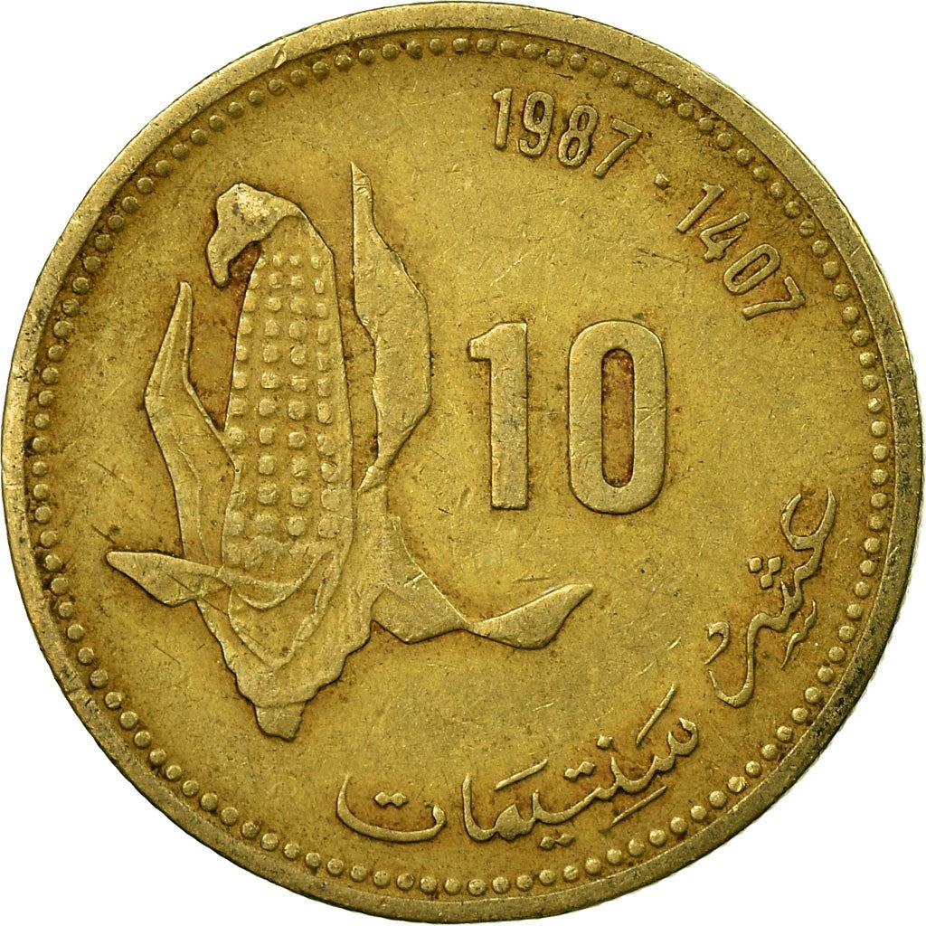 Morocco 10 Santimat / Centimes - Hassan II FAO Coin Y84 1987