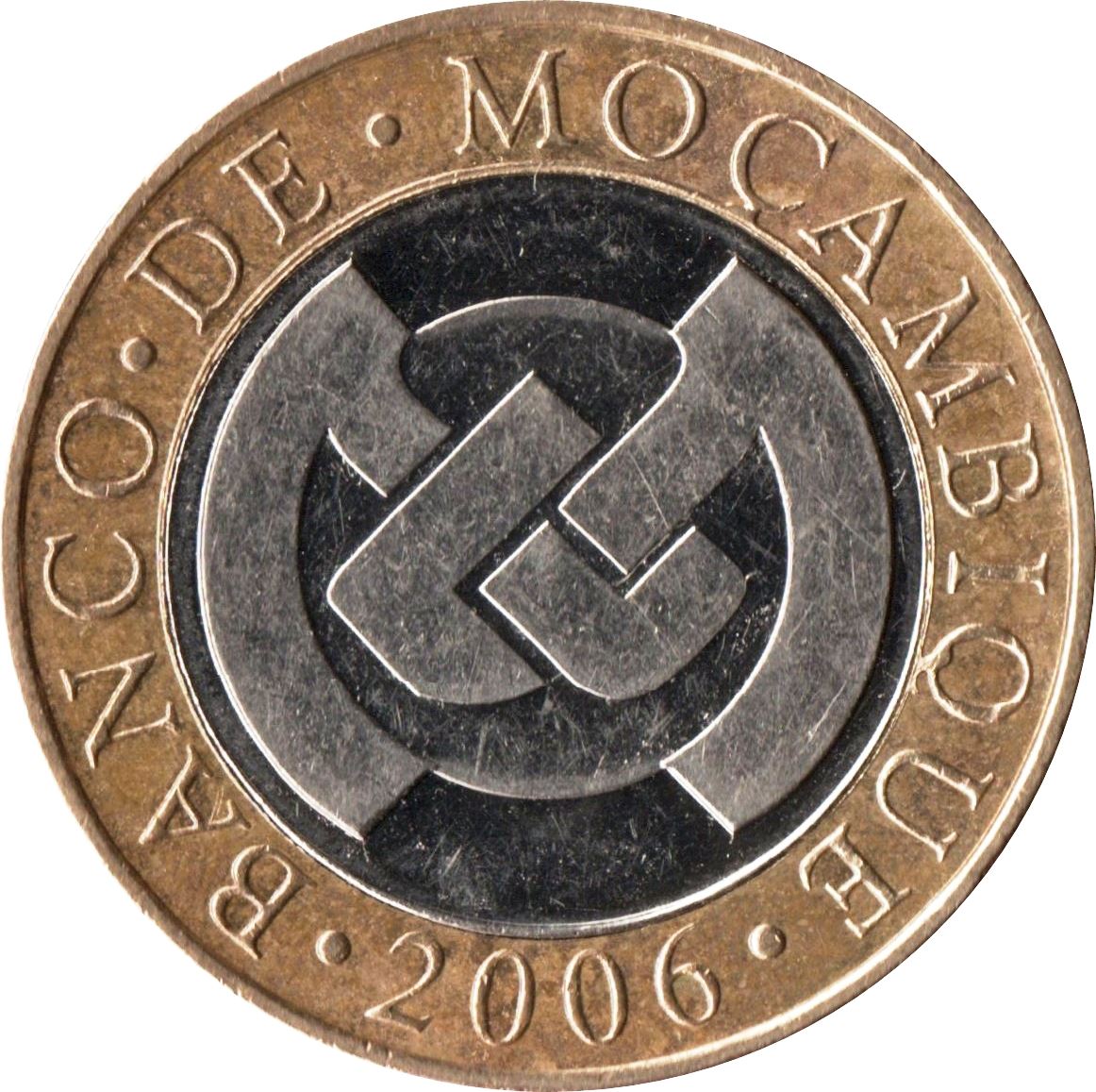 Mozambique | 10 Meticais Coin | Bank Building | KM140 | 2006 - 2012