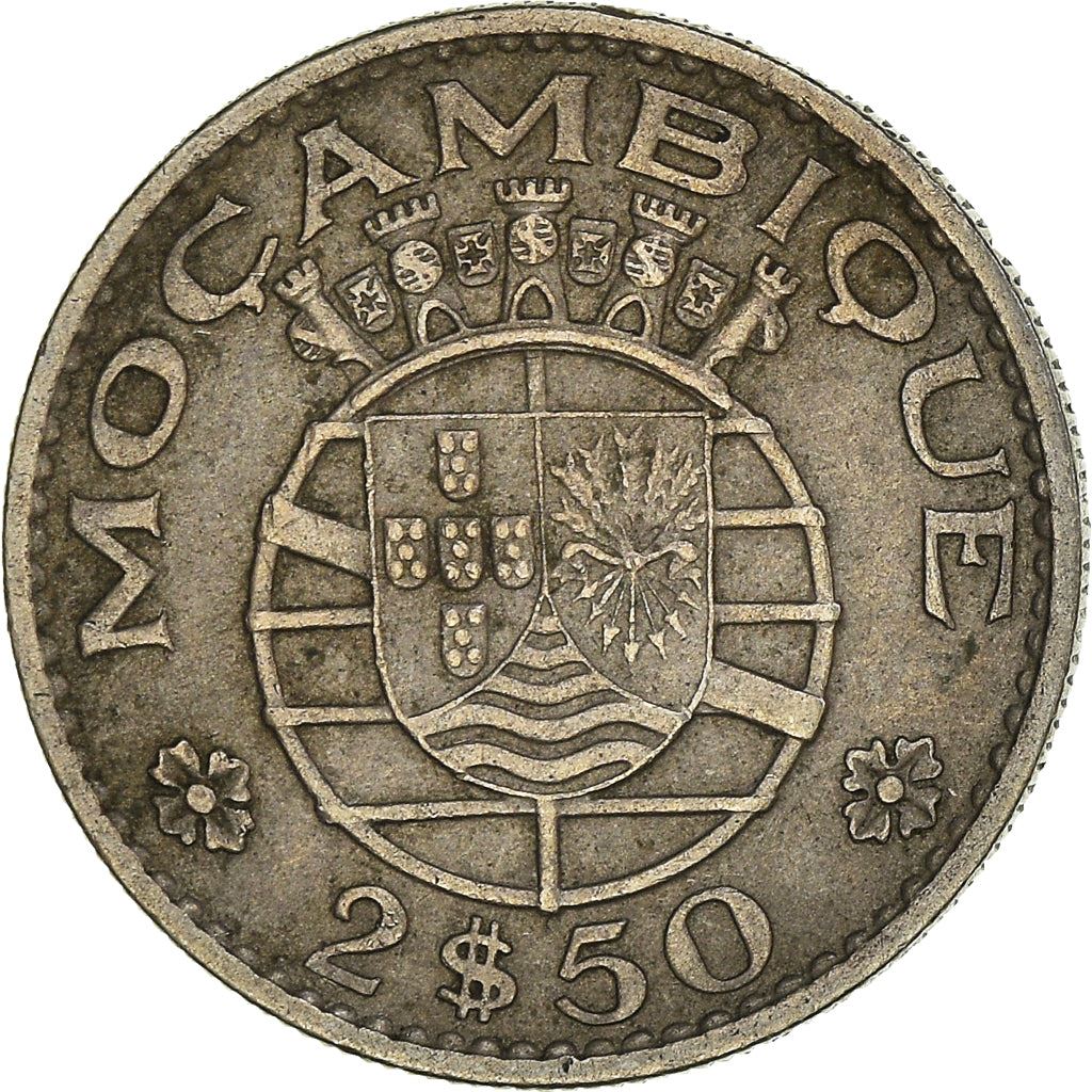 Mozambique 2,50 Escudos Coin | Military Order Of Christ | KM78 | 1952 - 1973