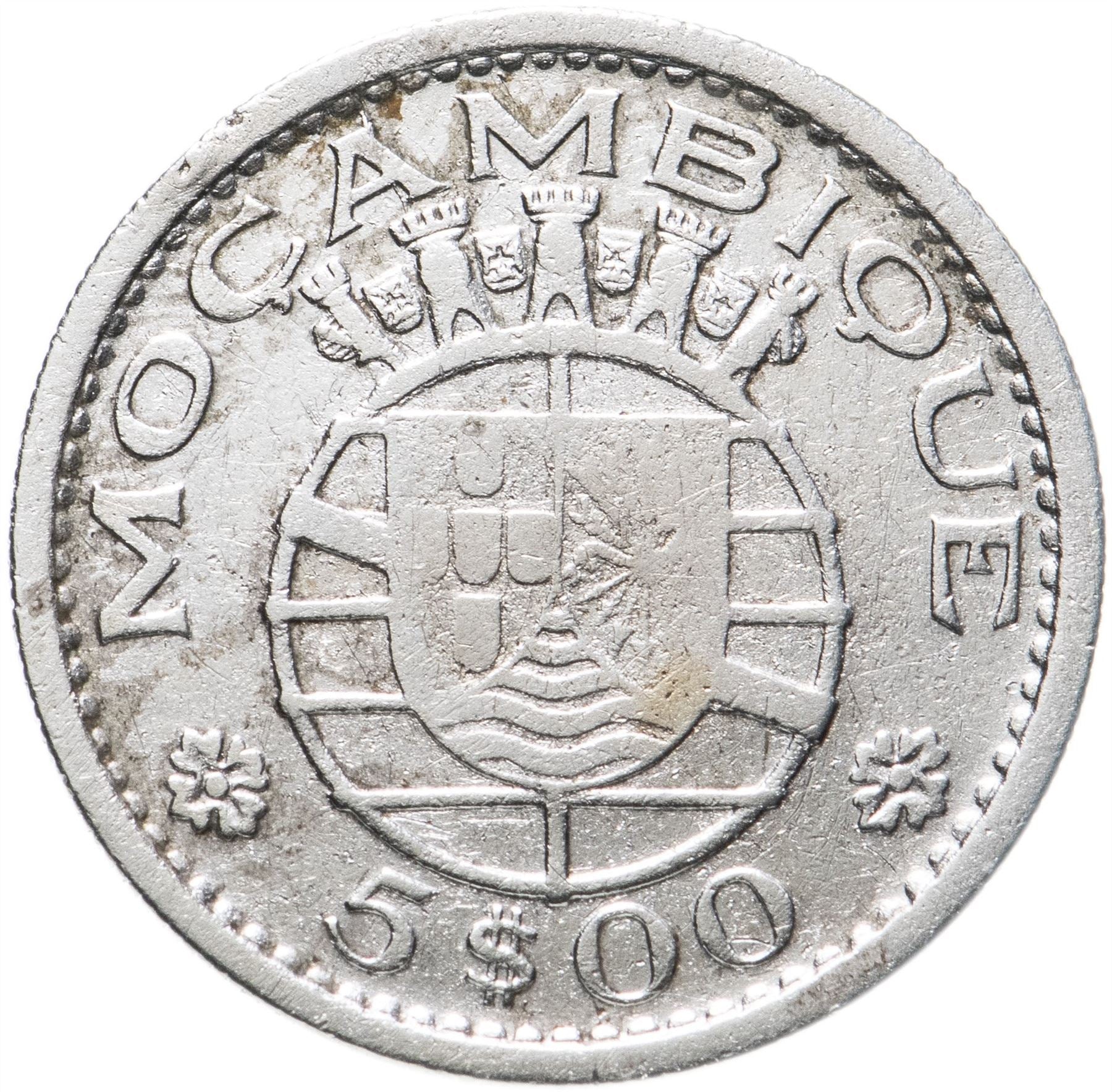 Mozambique 5 Escudos Coin | Military Order Of Christ | Silver | KM84 | 1960