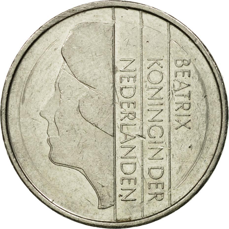 Netherlands 1 Gulden Beatrix | Coin KM205 1982 - 2001