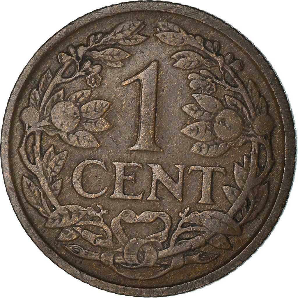 Netherlands Coin 1 Cent | Queen Wilhelmina | Lion | KM152 | 1913 - 1941