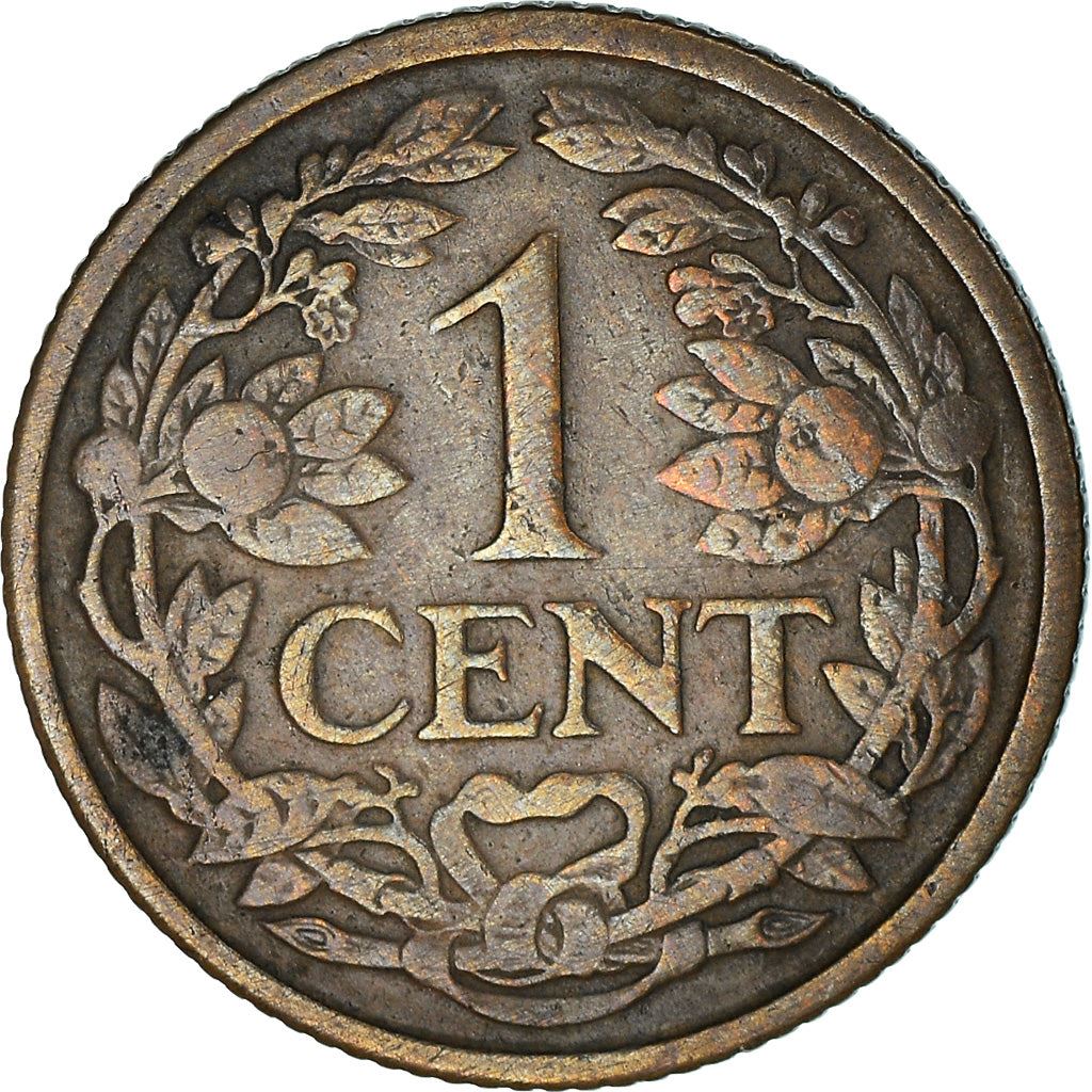 Netherlands Coin 1 Cent | Queen Wilhelmina | Lion | KM152 | 1913 - 1941