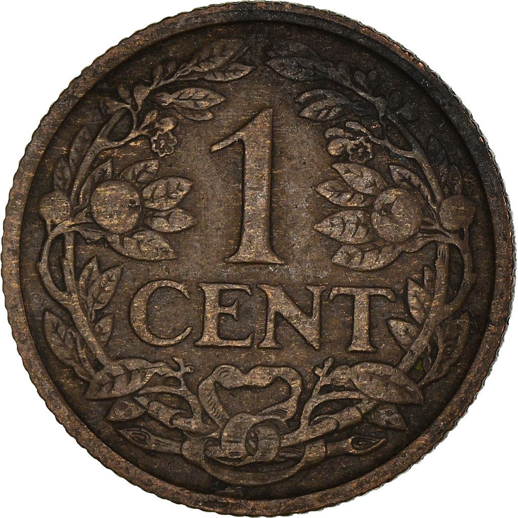 Netherlands Coin 1 Cent | Queen Wilhelmina | Lion | KM152 | 1913 - 1941