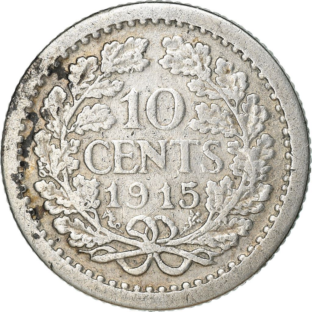 Netherlands Coin 10 Cents | Queen Wilhelmina | KM145 | 1910 - 1925