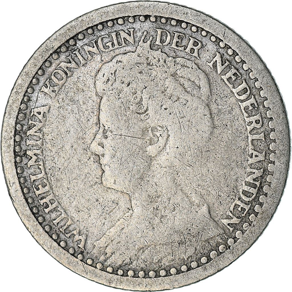 Netherlands Coin 10 Cents | Queen Wilhelmina | KM145 | 1910 - 1925