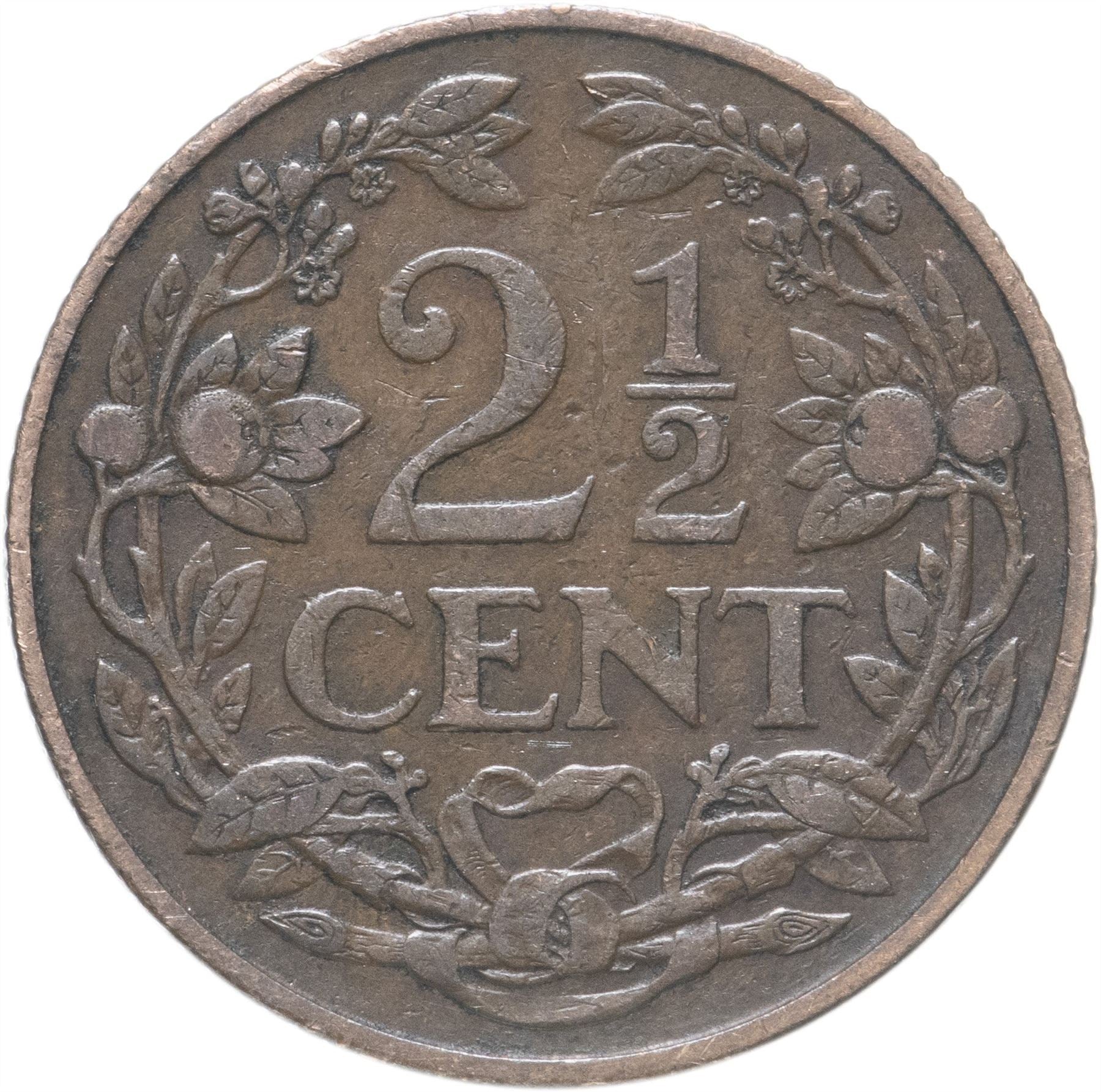 Netherlands Coin 2½ Cents | Queen Wilhelmina I | KM150 | 1912 - 1941