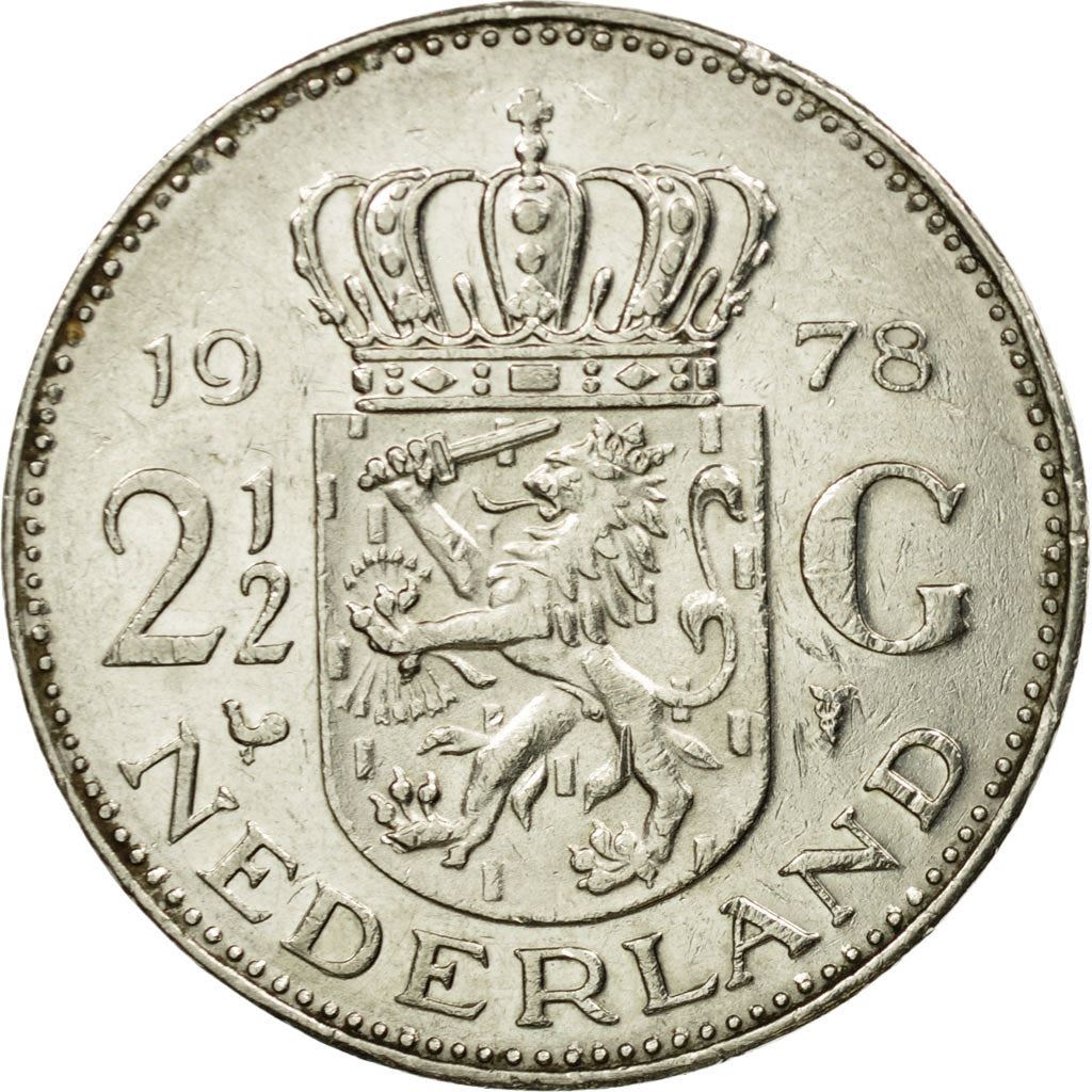 Netherlands Coin 2½ Gulden | Queen Juliana | KM191 | 1969 - 1980