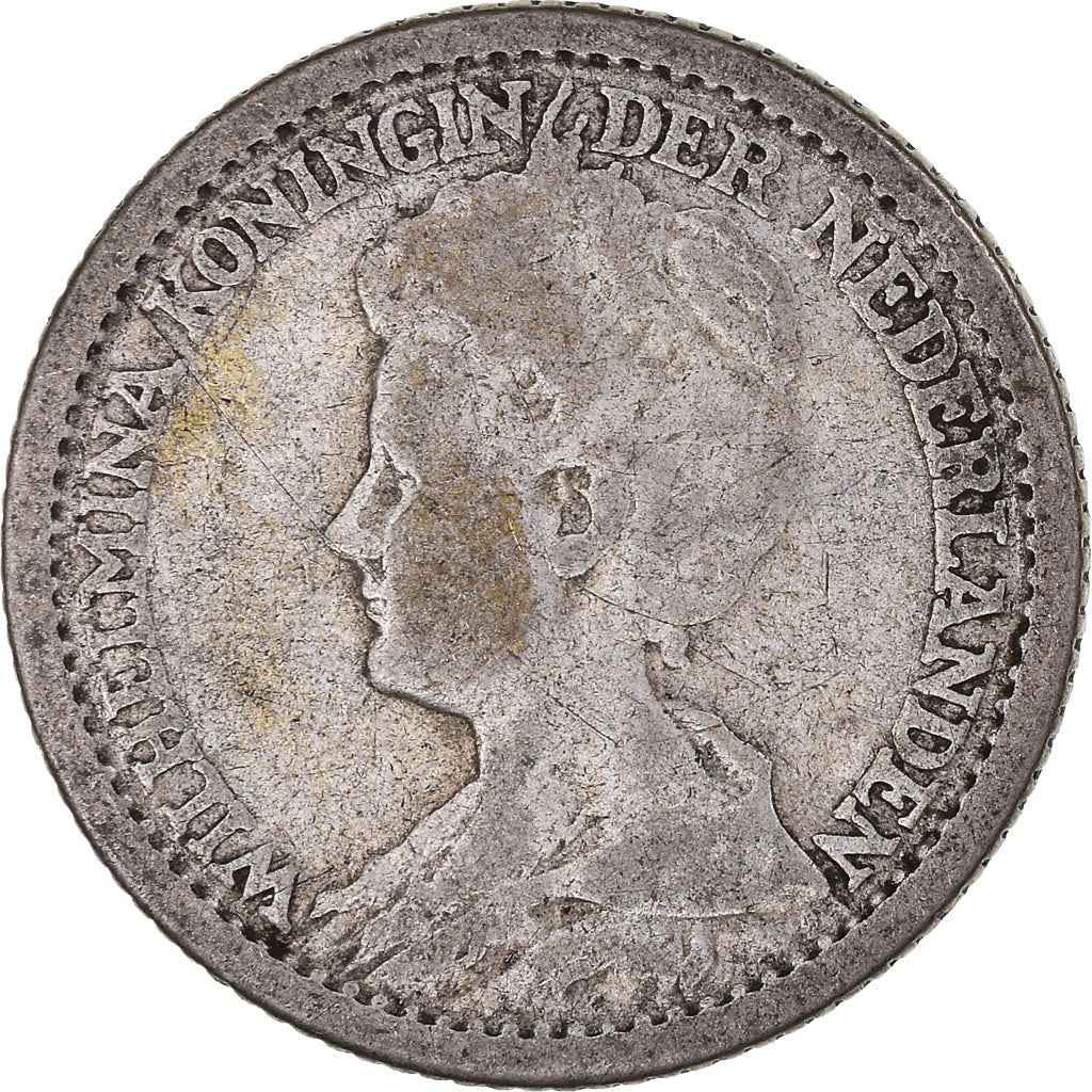 Netherlands Coin 25 Cents | Queen Wilhelmina | KM146 | 1910 - 1925