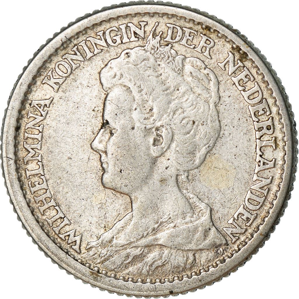 Netherlands Coin 25 Cents | Queen Wilhelmina | KM146 | 1910 - 1925