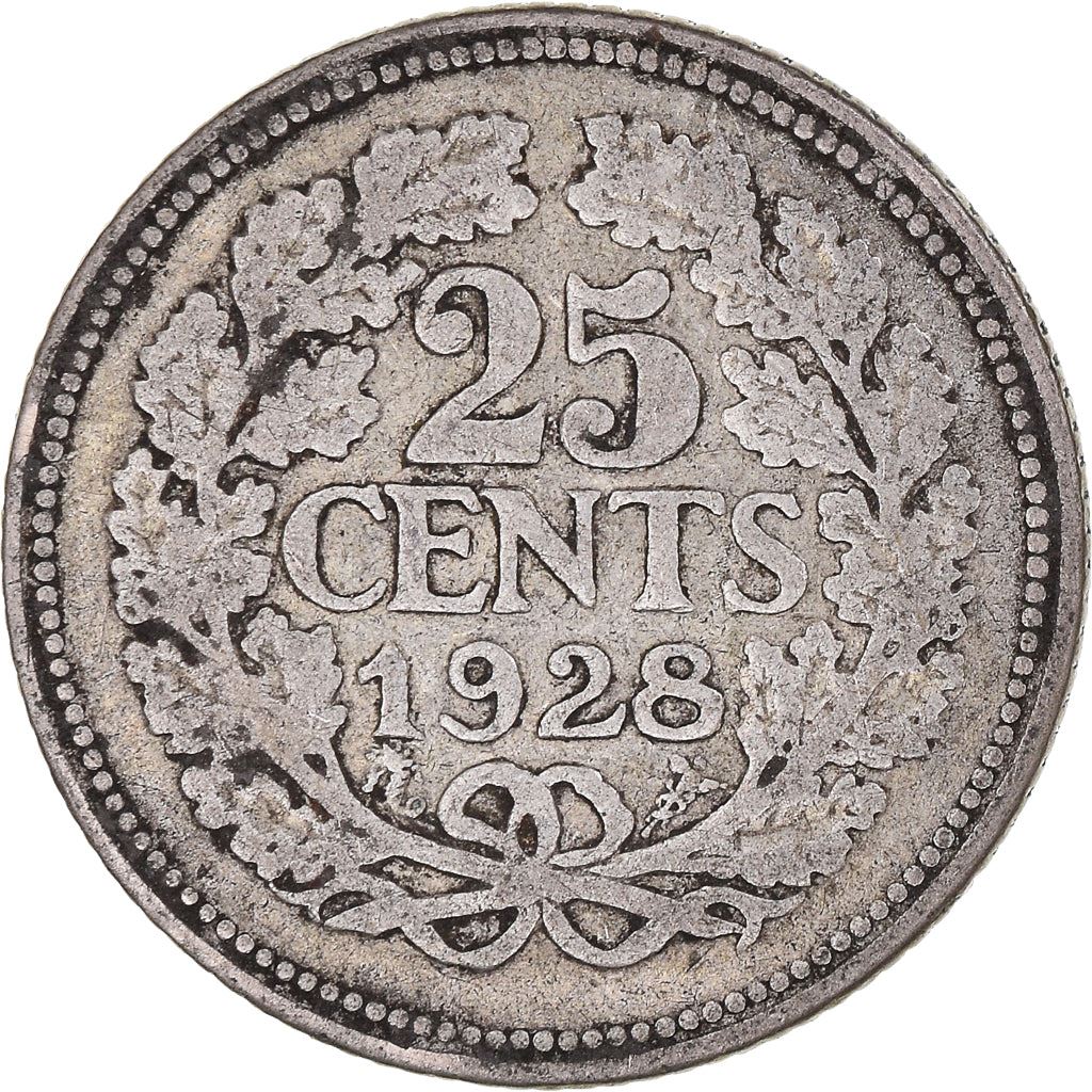 Netherlands Coin 25 Cents | Queen Wilhelmina | KM164 | 1926 - 1945