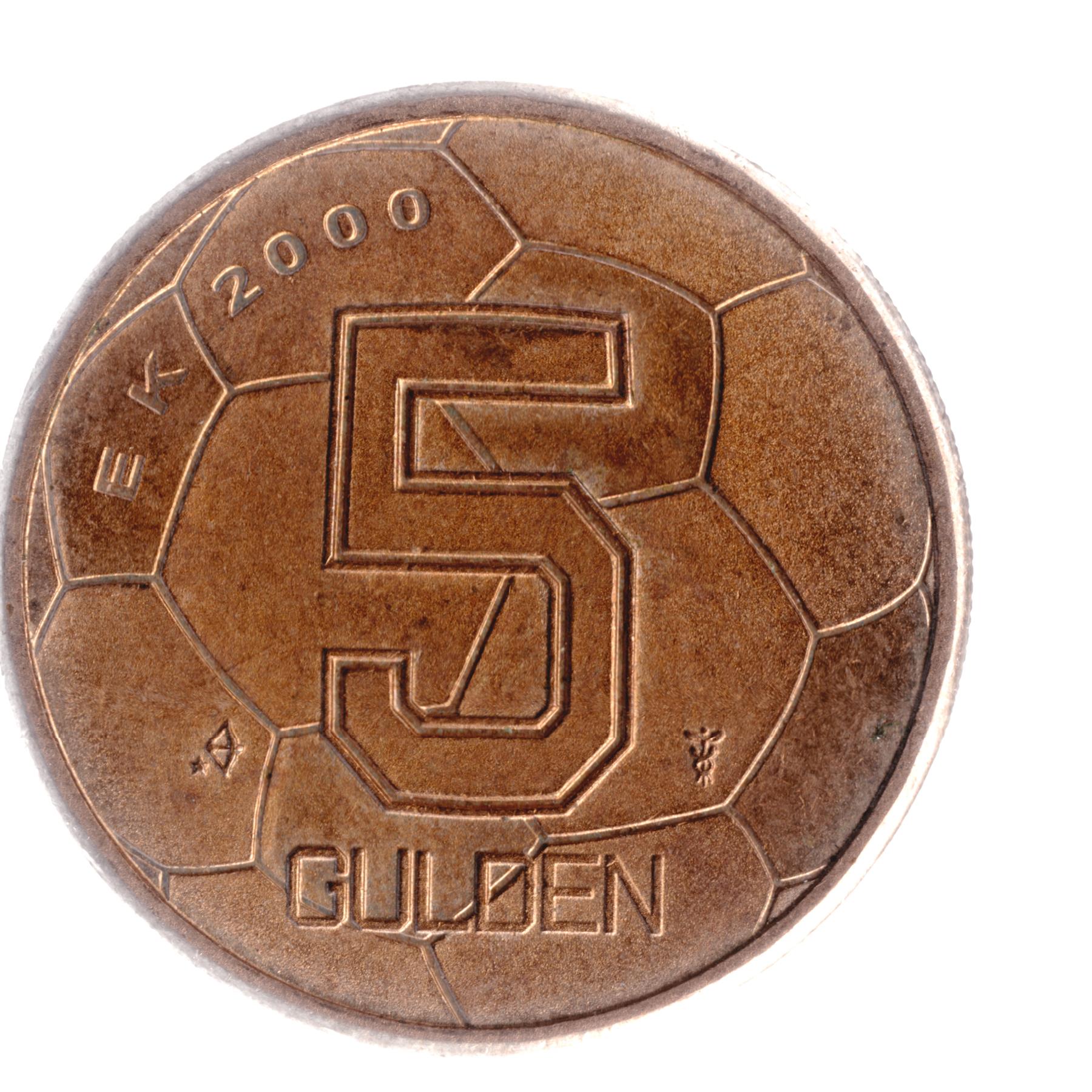 Netherlands Coin 5 Gulden | Queen Beatrix | European Football Championship | KM231 | 2000