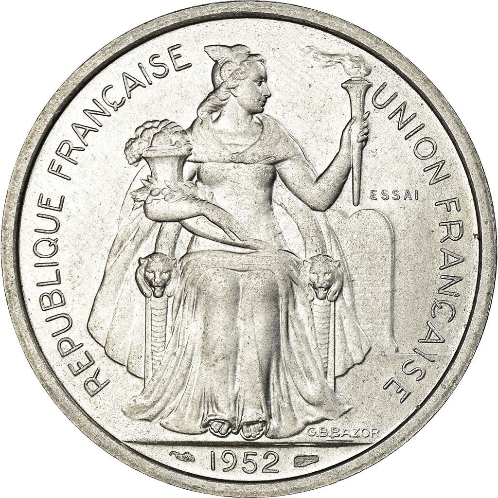 New Caledonia 5 Francs Union Française Coin 1952 KM 4