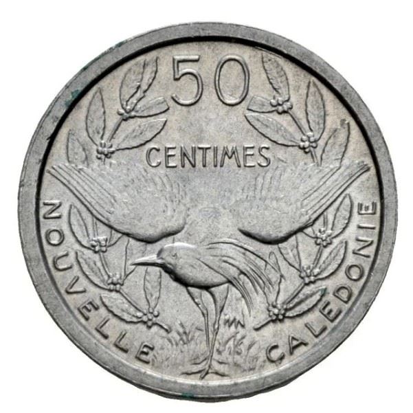 New Caledonia 50 Centimes Union Française Coin 1949 KM 1