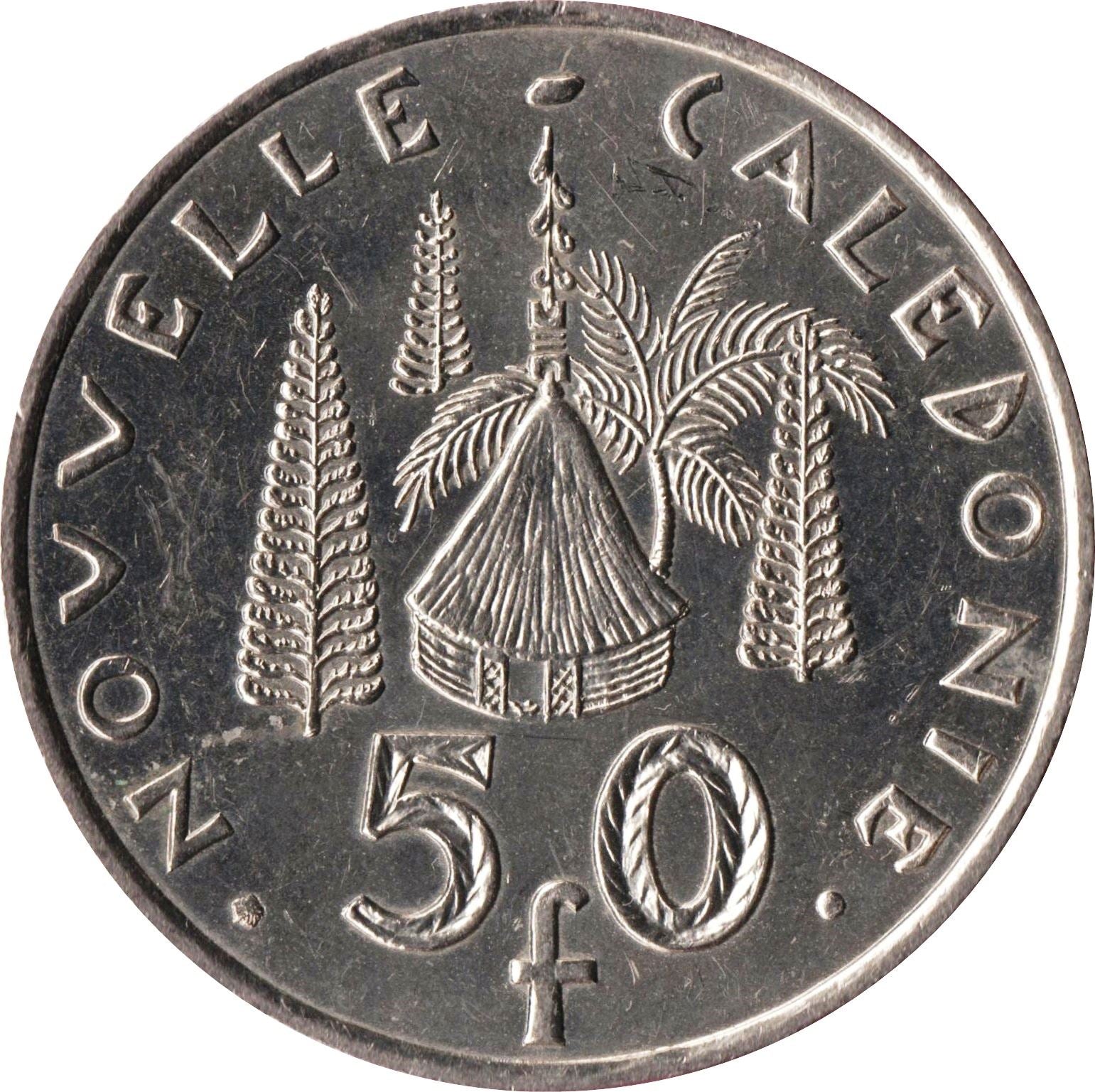 New Caledonia 50 Francs IEOM Coin 1972 - 2005 KM 13