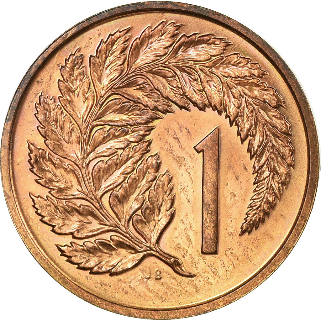 New Zealander 1 Cent Coin | Queen Elizabeth II | Silver Fern Leaf | KM31 | 1967 - 1985