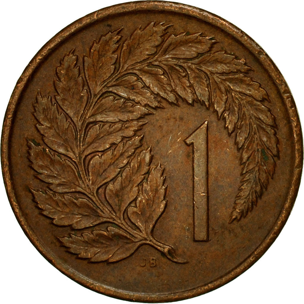 New Zealander 1 Cent Coin | Queen Elizabeth II | Silver Fern Leaf | KM31 | 1967 - 1985