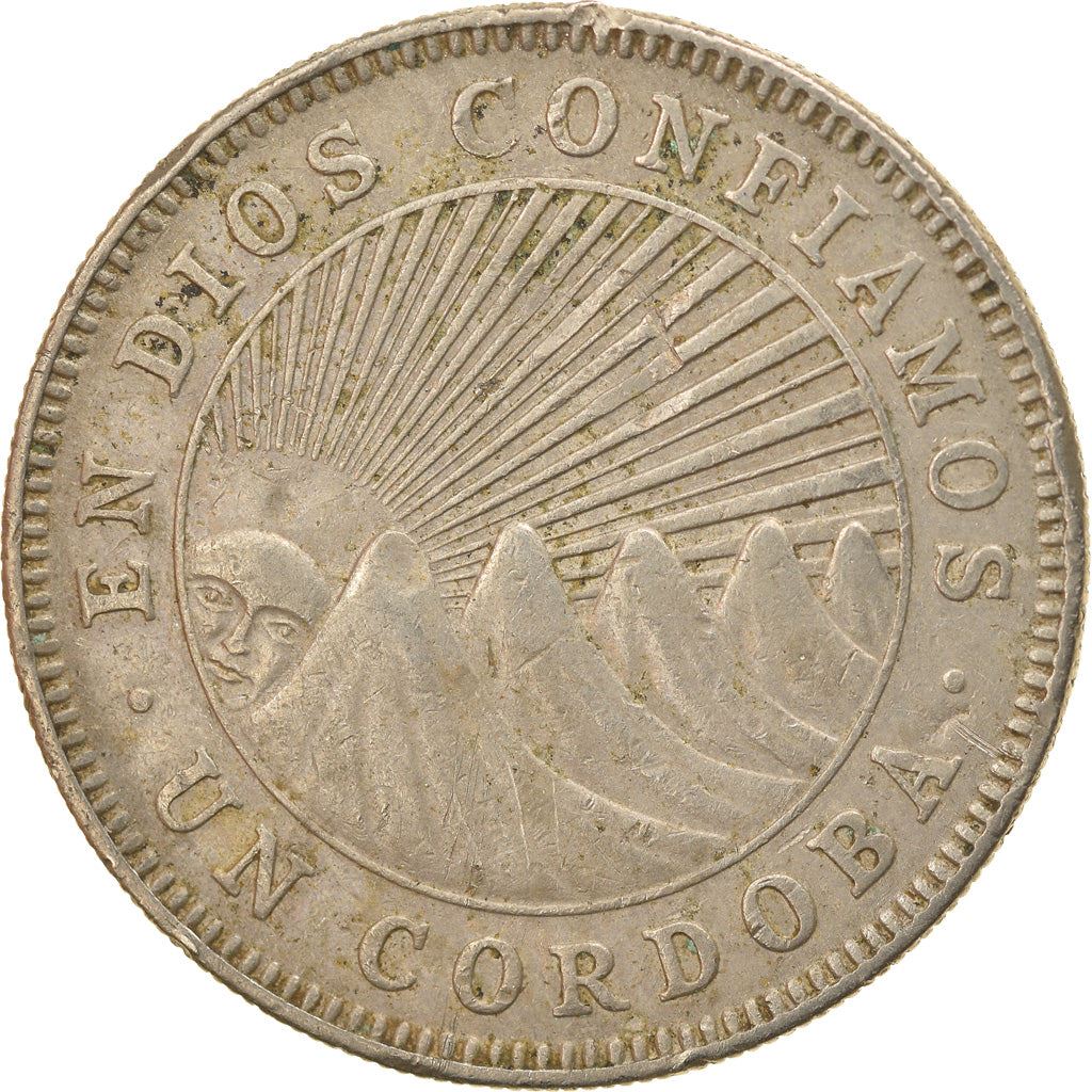 Nicaragua | 1 Cordoba Coin | Explorer | Sun | Volcanos | Km:26 | 1972