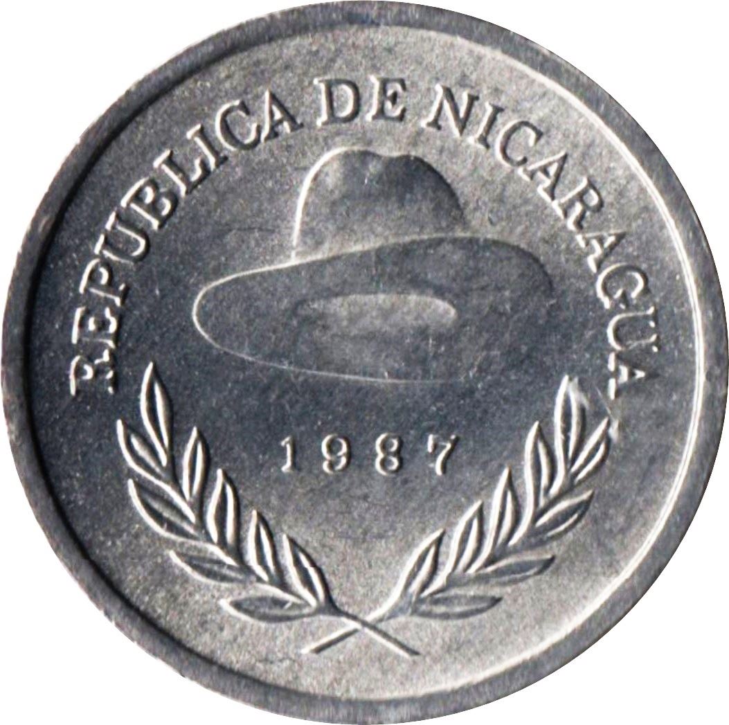 Nicaragua 5 Centavos Coin | Panama Hat | KM55 | 1987