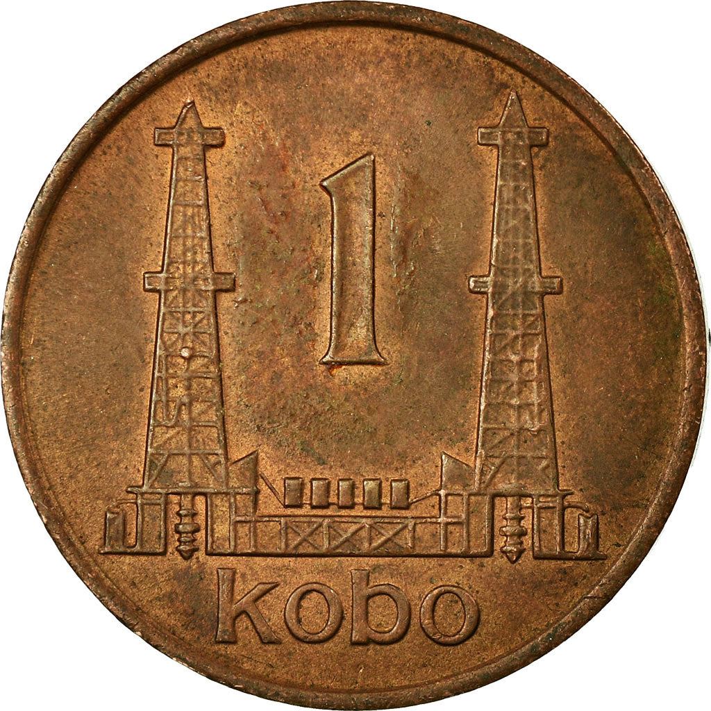 Nigeria | 1 Kobo Coin | Oil wells | Km:8.1 | 1973 - 1974