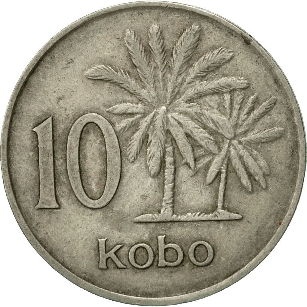 Nigeria | 10 Kobo Coin | Oil palms | Km:10.1 | 1973 - 1976