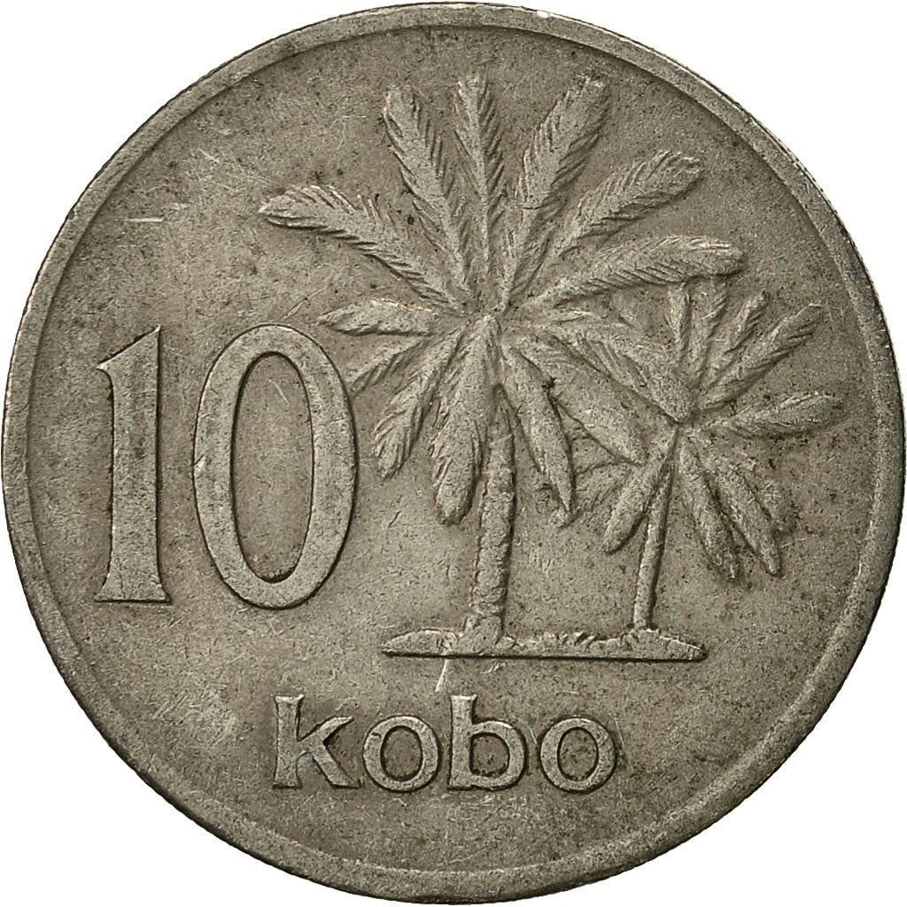 Nigeria | 10 Kobo Coin | Oil palms | Km:10.1 | 1973 - 1976