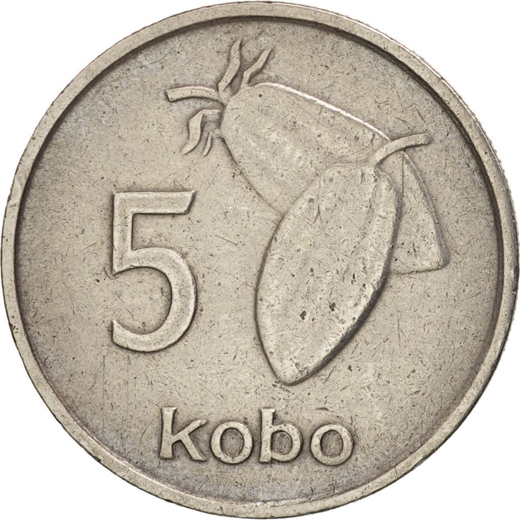 Nigeria | 5 Kobo Coin | Cocoa beans | Km:9.1 | 1973 - 1986