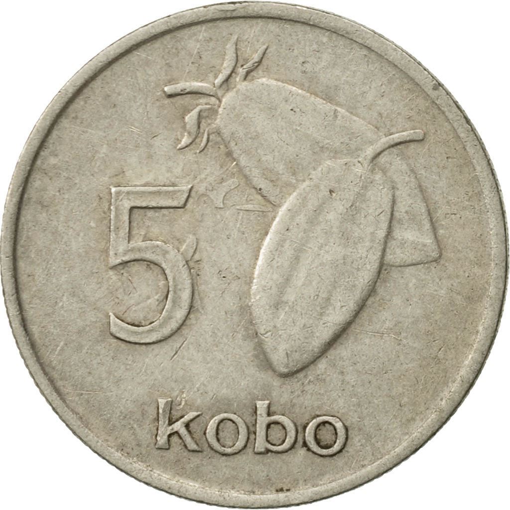 Nigeria | 5 Kobo Coin | Cocoa beans | Km:9.1 | 1973 - 1986